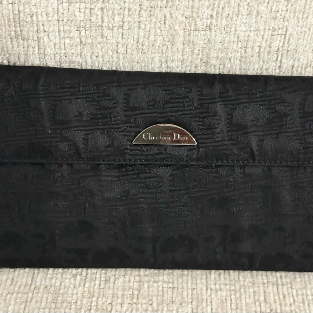 Vintage Christian Dior Trotter Canvas Long Wallet Black